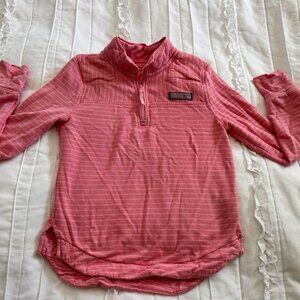 Vineyard Vines Girls Small 7/8 Pink Striped Shep Shirt Pullover